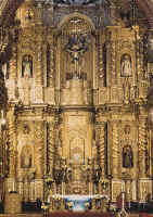 Main altar in the church of la Compaa: Peruvian influence from Cajamarca is felt in Quito, Ecuador.