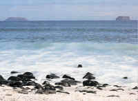 The intense blue sea surrounding the Galapagos.