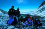 The adventurers pose at the highest point of their journey, the Thorang La Pass (17,782 feet.)  Renzo Uccelli